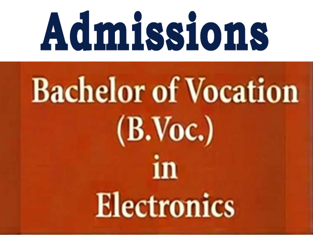 Bachelor of Vocation (B.Voc.) Admission - Third Round (Last date -30 Sep 2026)