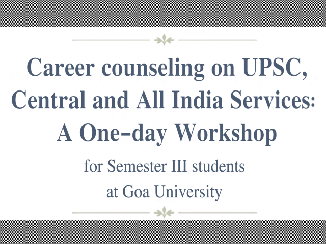 Career counselling on UPSC, Central and All India Services: A One-day Workshop (9 Sep 2026)