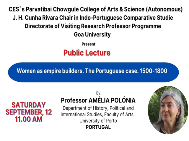 Public lecture on 'Women as empire builders. The Portuguese case, 1500-1800' by Professor Amélia Polónia (12 Sep 2026)