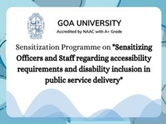 Sensitizing Officers and Staff regarding accessibility requirements and disability inclusion in public service delivery (29 Sep 2026)