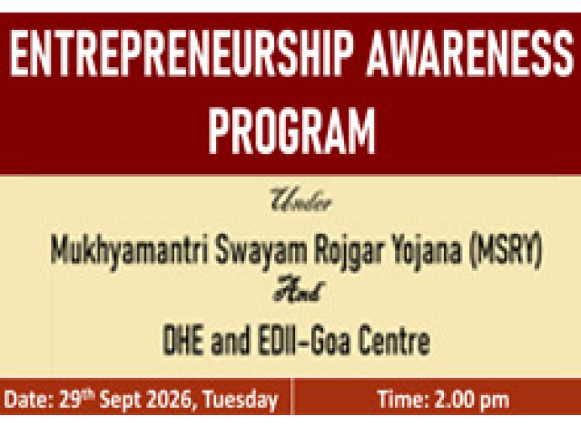 Entrepreneurship Awareness Program (29 Sep 2026)