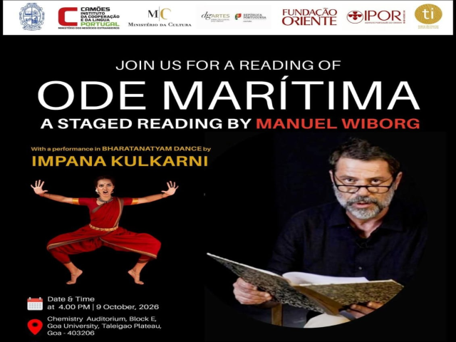 Staged Reading of Ode Marítima by Manuel Wiborg accompanied by a Bharatanatyam dance performance by Impana Kulkarni.